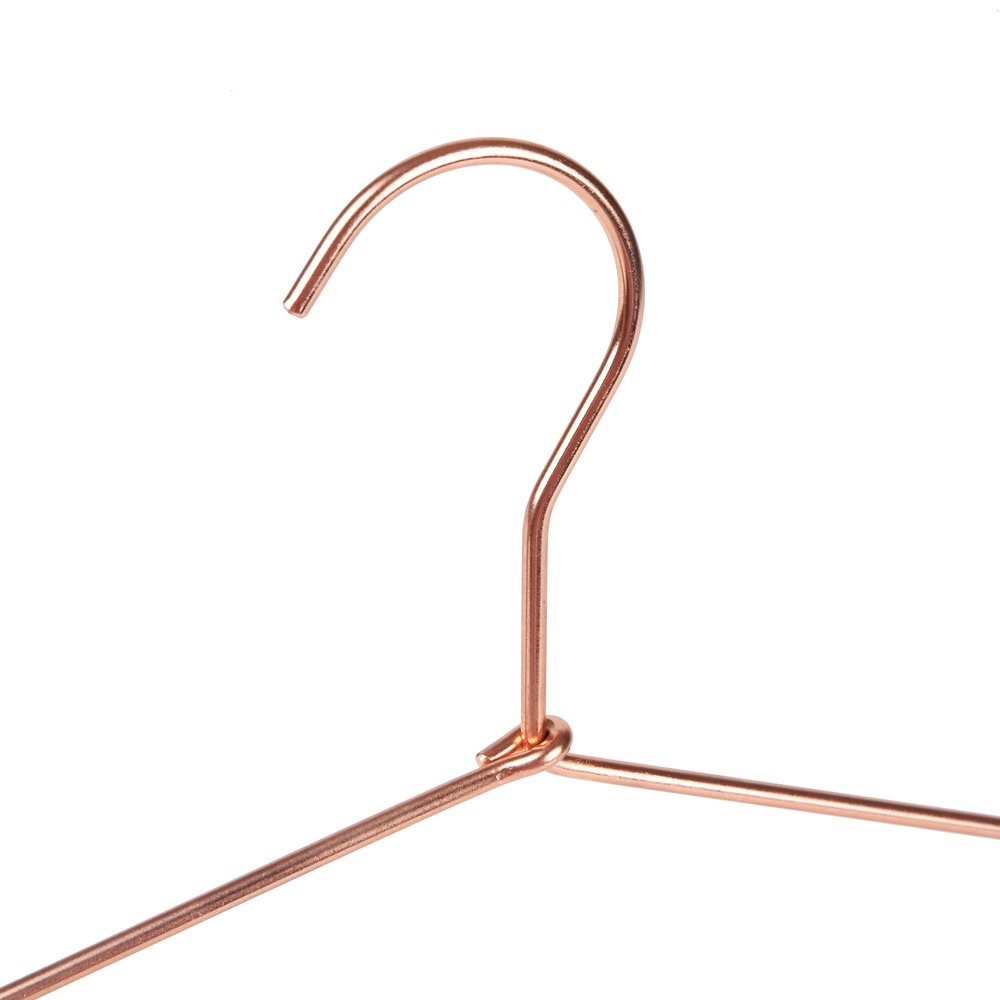 Quality 17″ Rose Gold Sturdy Metal Hanger 120 Pack Copper Clothes Hangers Hea…