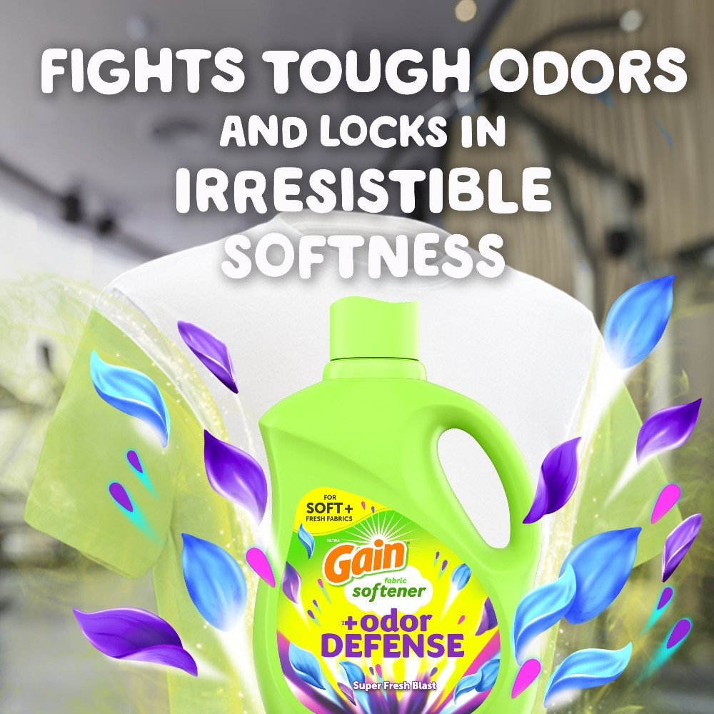 Odor Defense Liquid Fabric Softener, Super Fresh Blast Scent, 35 fl oz, 48 Loads