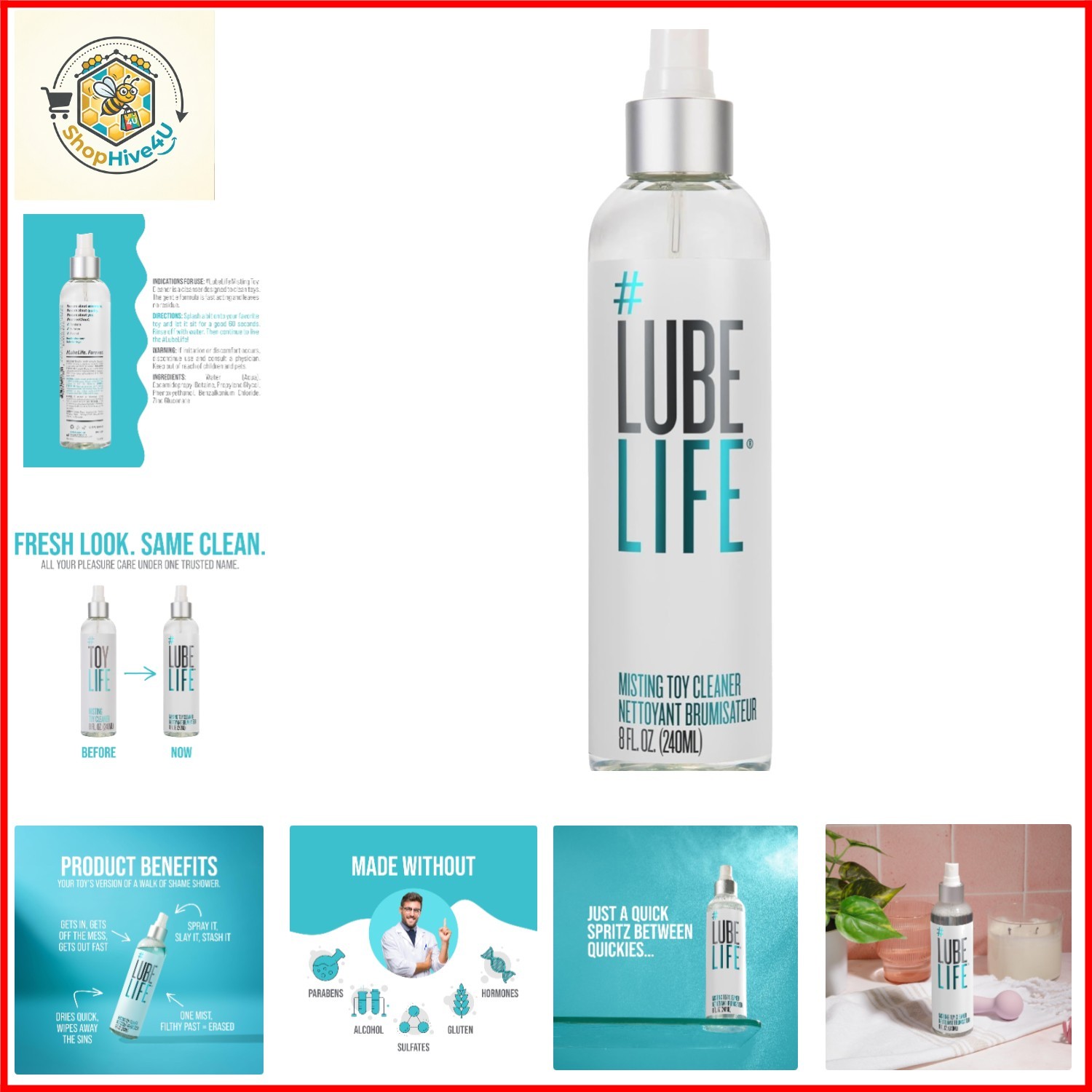 LUBELIFE All-Purpose Misting Toy Cleaner, Sprays Perfect, 8 fl oz | All-Purpo…