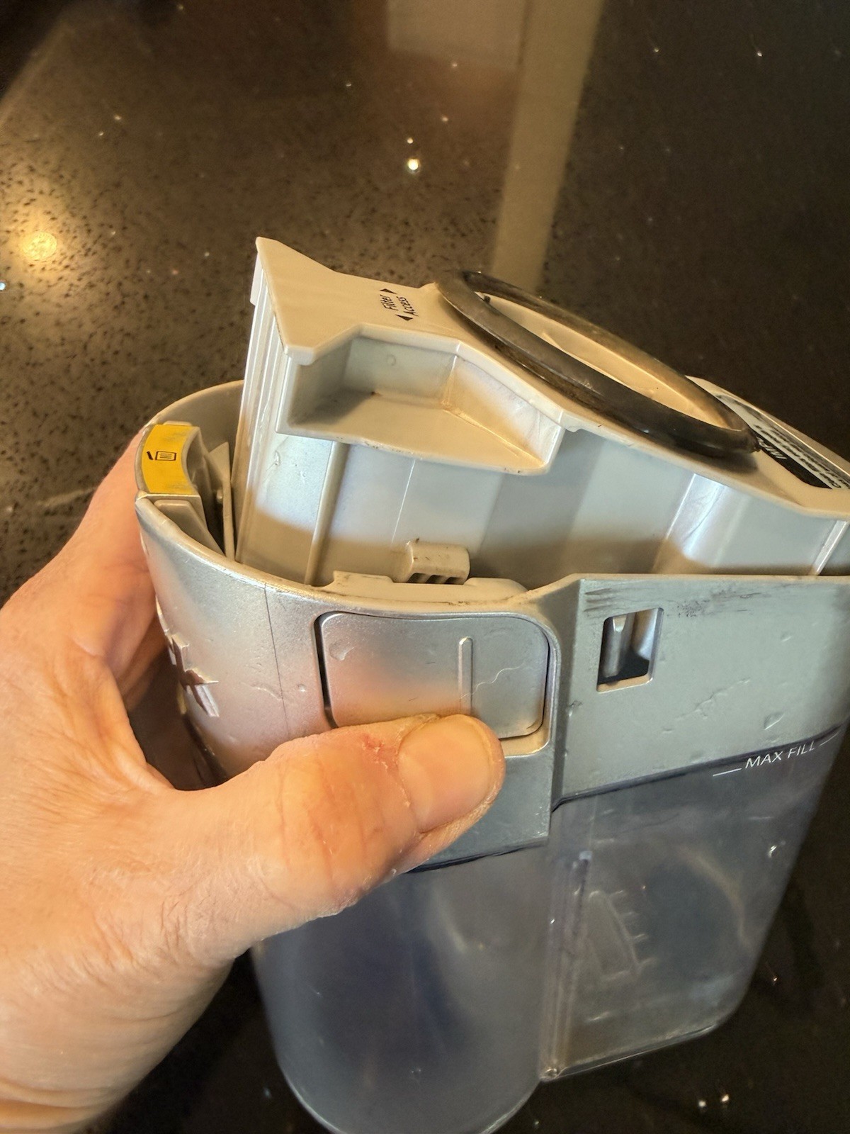 Shark Stratos QS3000QSL HZ3002 Dust Cup Bin Replacement Part Gray