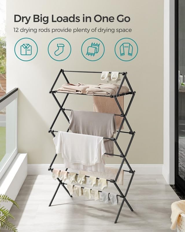 Foldable Clothes Drying Rack, Clothes Drying Rack, Steel Frame