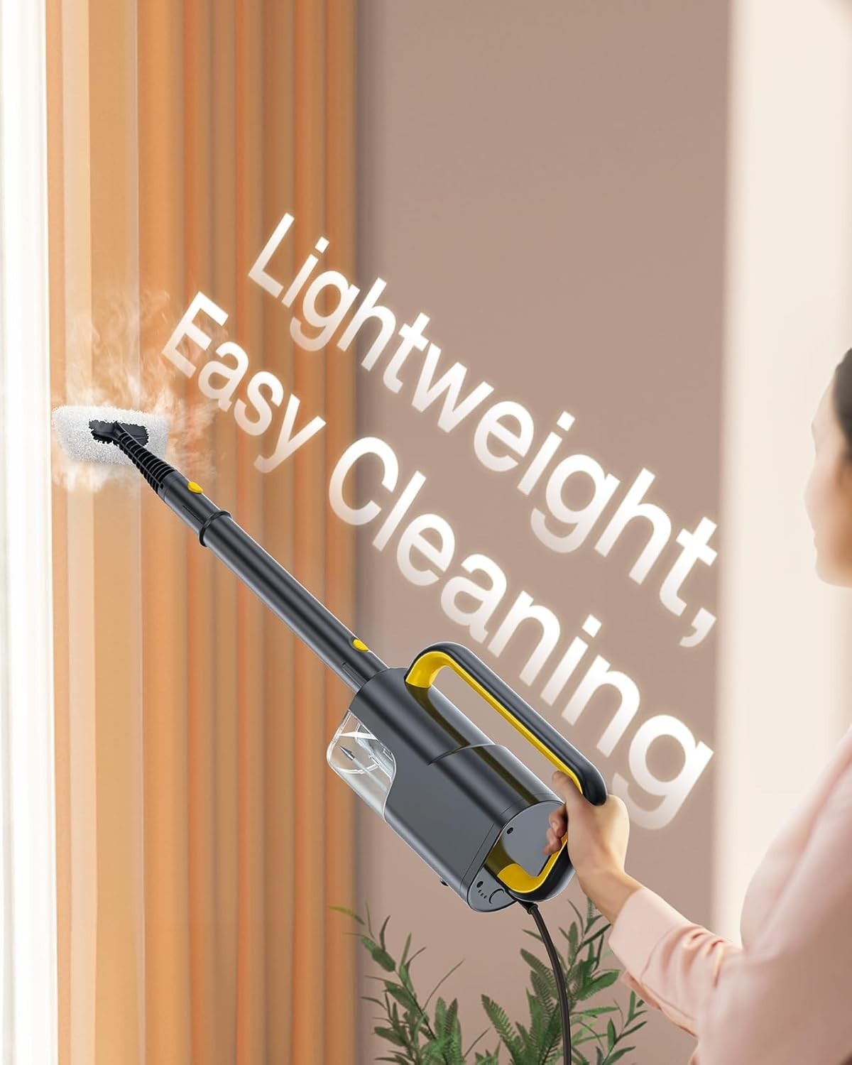 10-in-1 Steam Mop with Detachable Handheld Steamer,350ml Tank, 10s Heat-Up, 2…