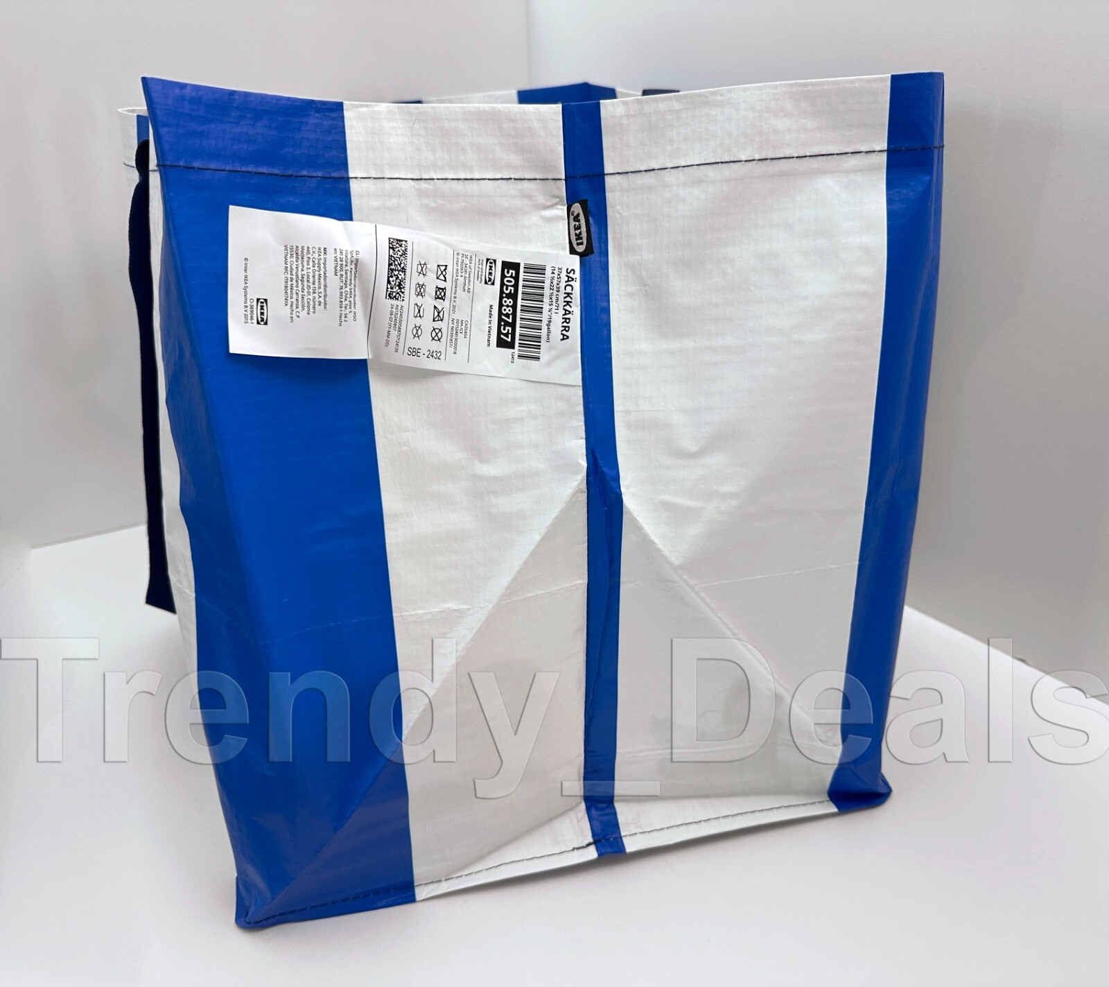 Ikea VINTERFINT Shopping Tote Bag, LARGE, Santa Claus Pattern Red, 19 Gallon NEW
