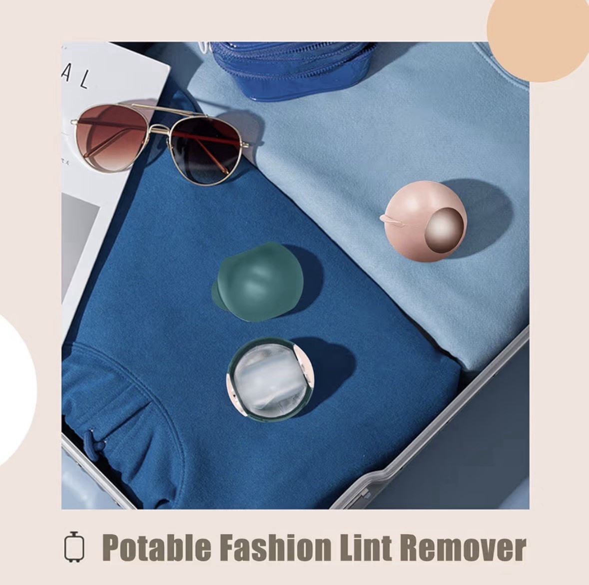 Washable and Reusable Lint Roller Ball Sticky Portable Pet Hair Removal Tool