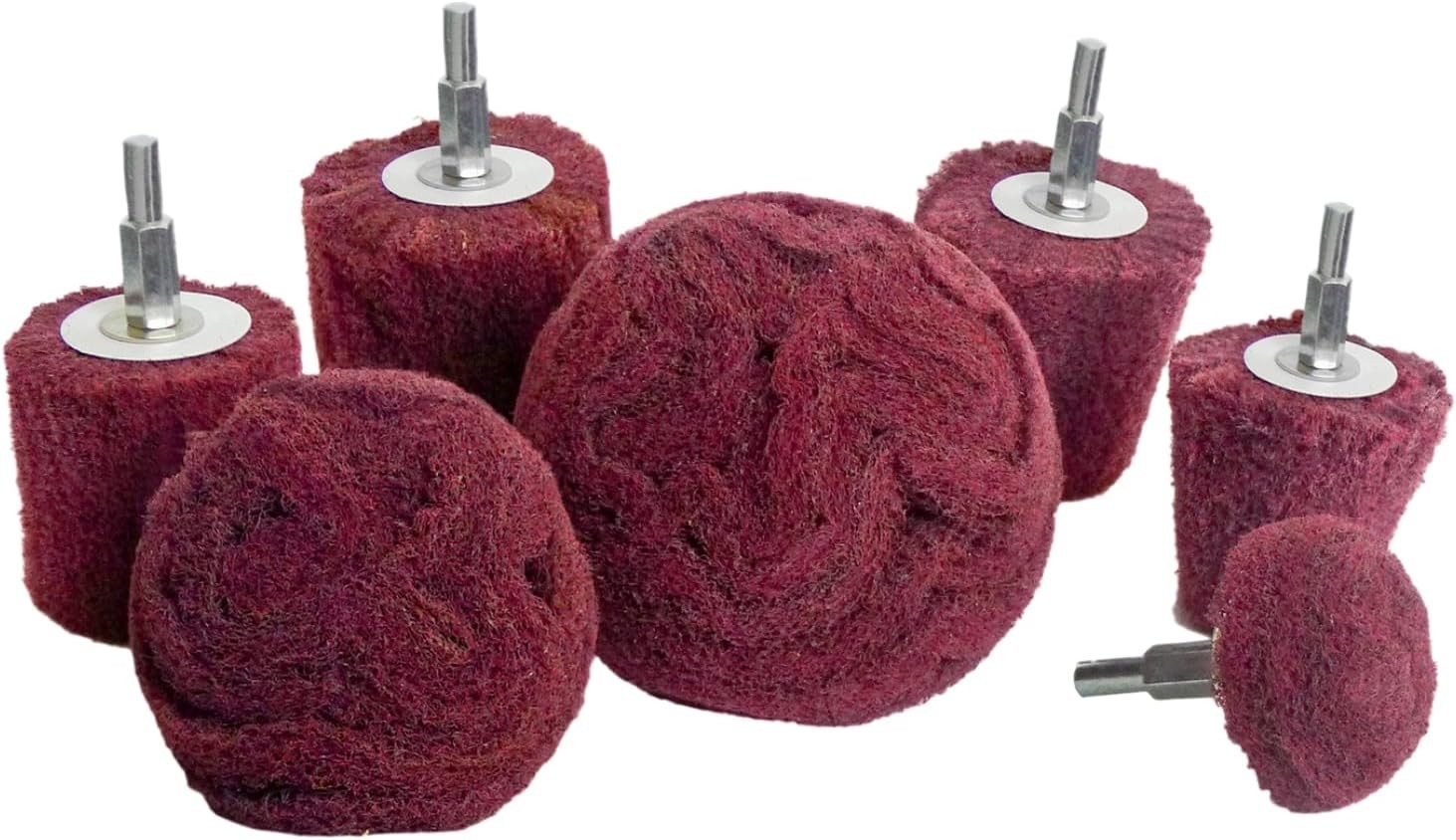 Abrasive Drill Buffing Set 7pcs Non Woven Metal Surface Cleaning Accessories