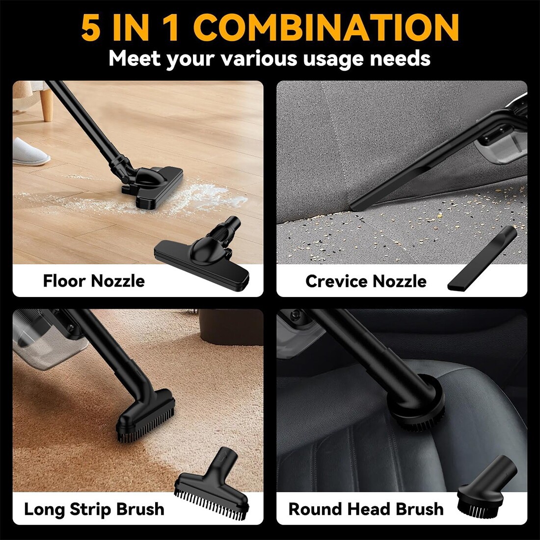Cordless Vacuum for DeWalt 20V Battery, 5 in 1 Handheld Electric Vacuum Cleaner