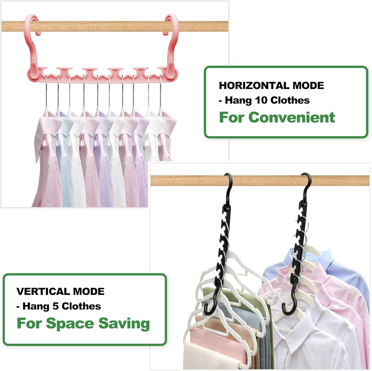 8 Pack Closet Organizer Hangers Cascading Space Saving Wardrobe Storage Hooks