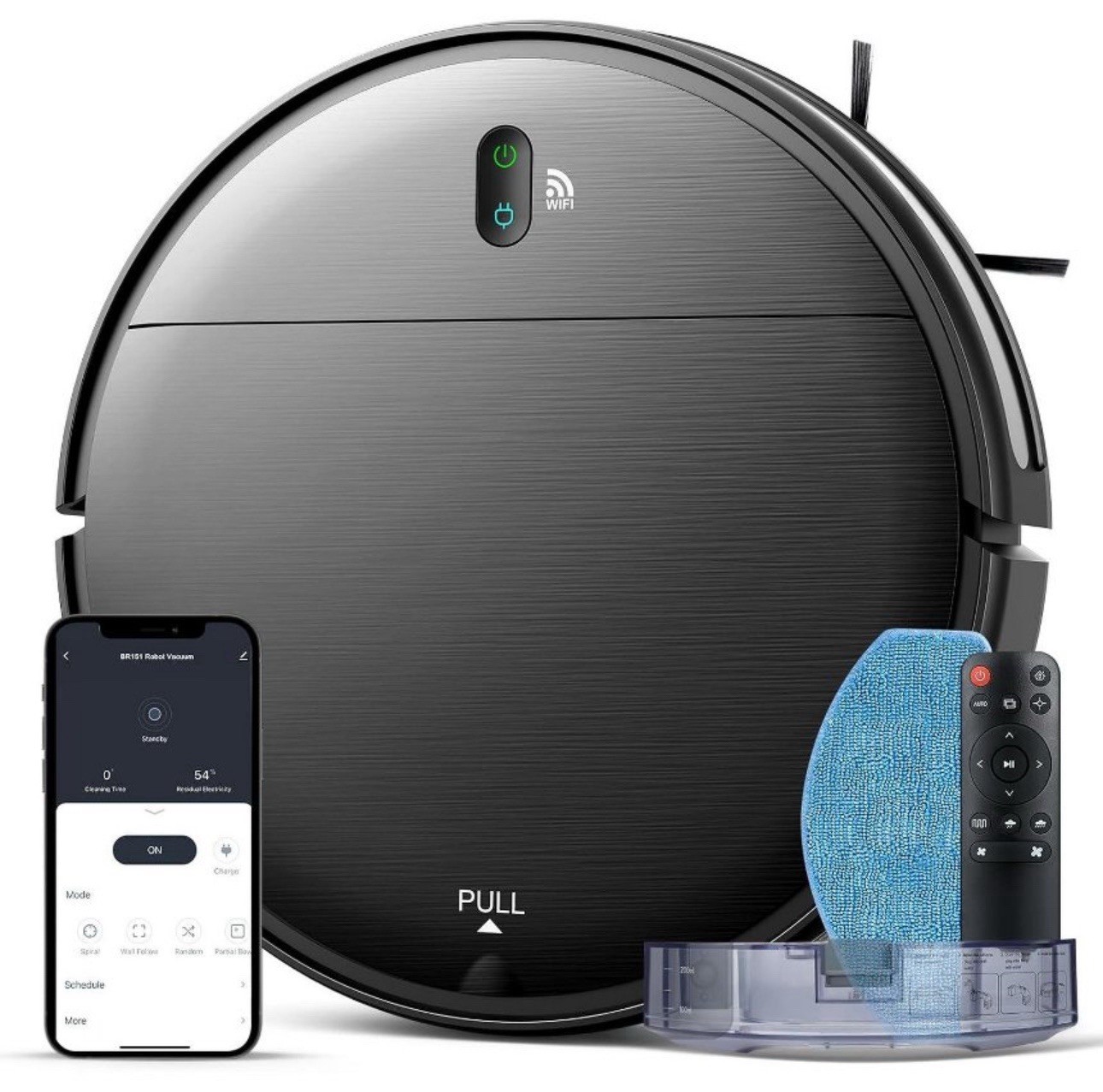 MAMNV BR151 Robot Vacuum and Mop Vacuum Cleaner for Home – Black