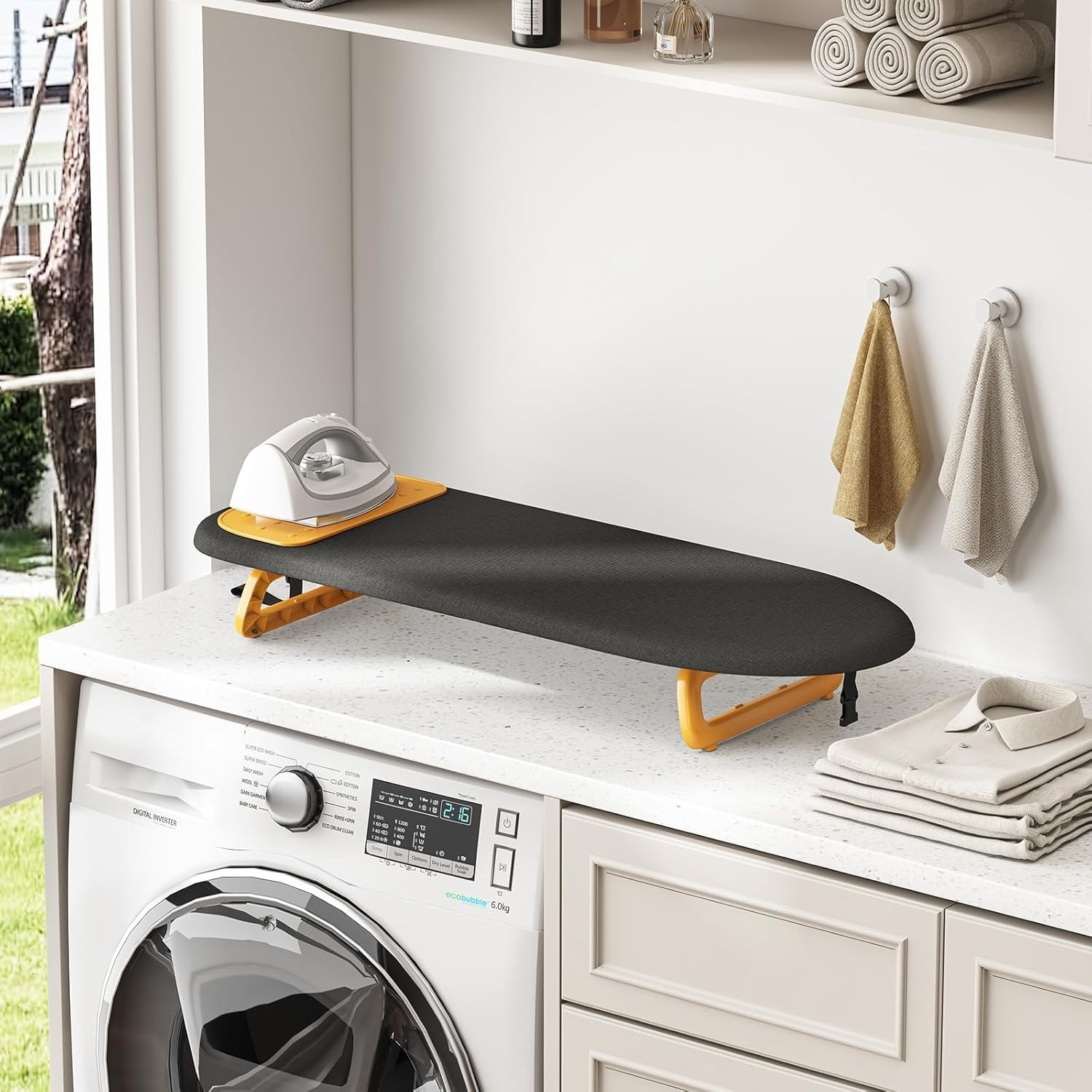 Compact & Foldable Ironing Board with Heat-Resistant Mat – Space-Saving Solution