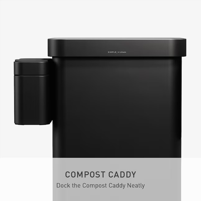 simplehuman 55L rectangular step can with liner pocket matte black steel