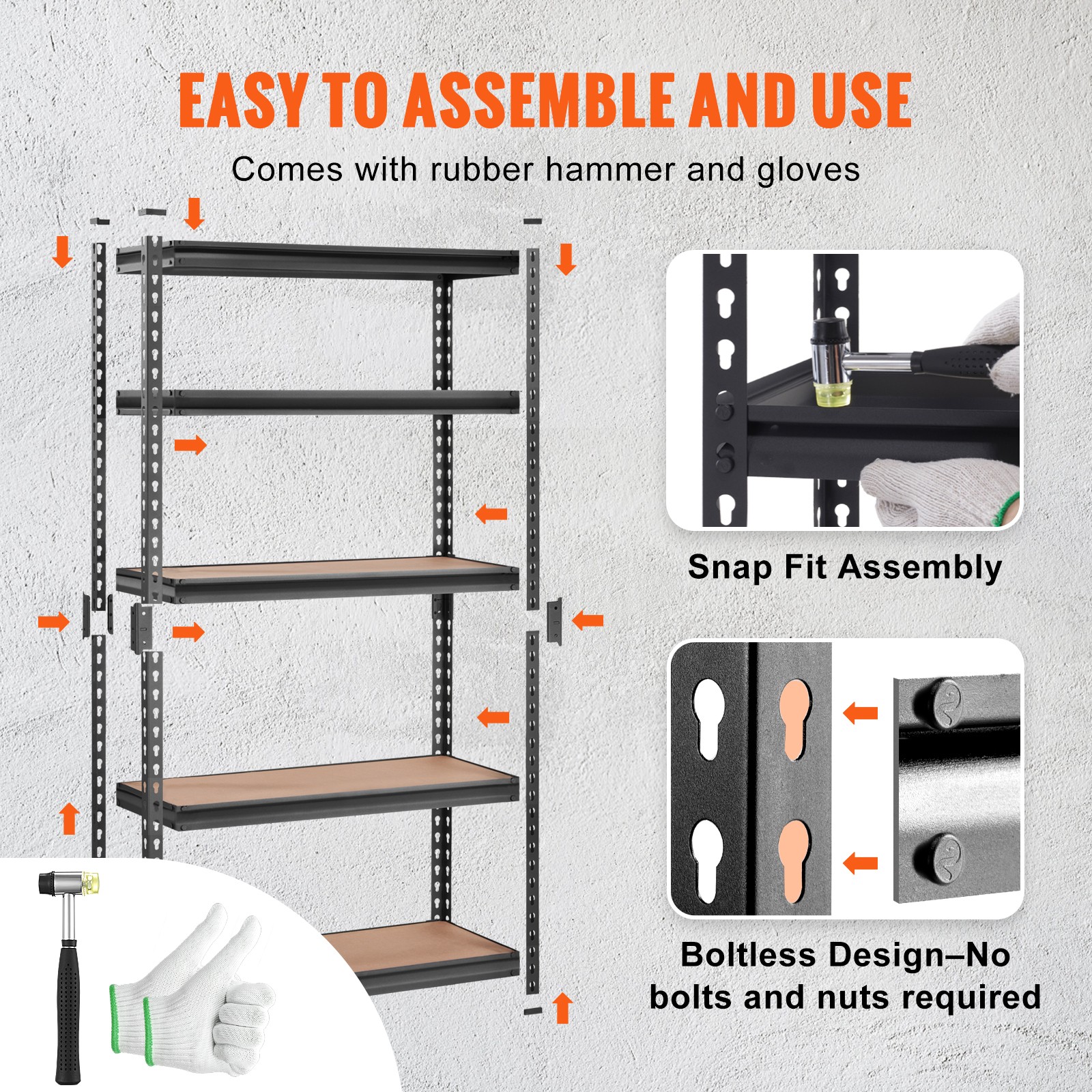 Storage Shelving Unit Garage Storage Rack 5-Tier Adjustable 2000 lbs Load