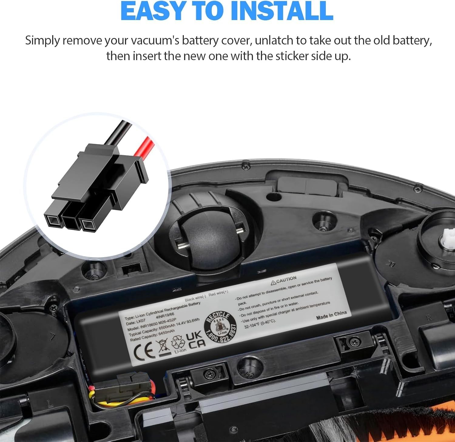 5200mAh New Battery for Eufy RoboVac X8 Hybrid , X8 Pro PA61 Series Robot Vacuum