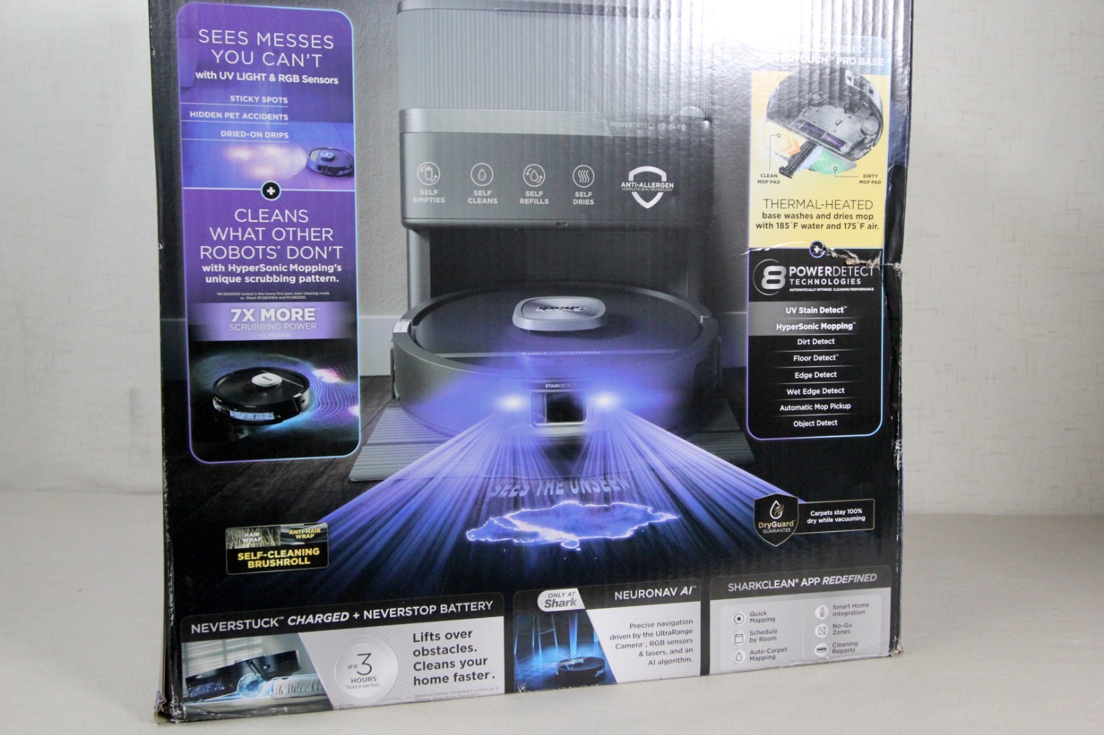 Shark – PowerDetect UV Reveal 2-In-1 Vacuum & Heated Mop – Black RV3010XE *NEW*