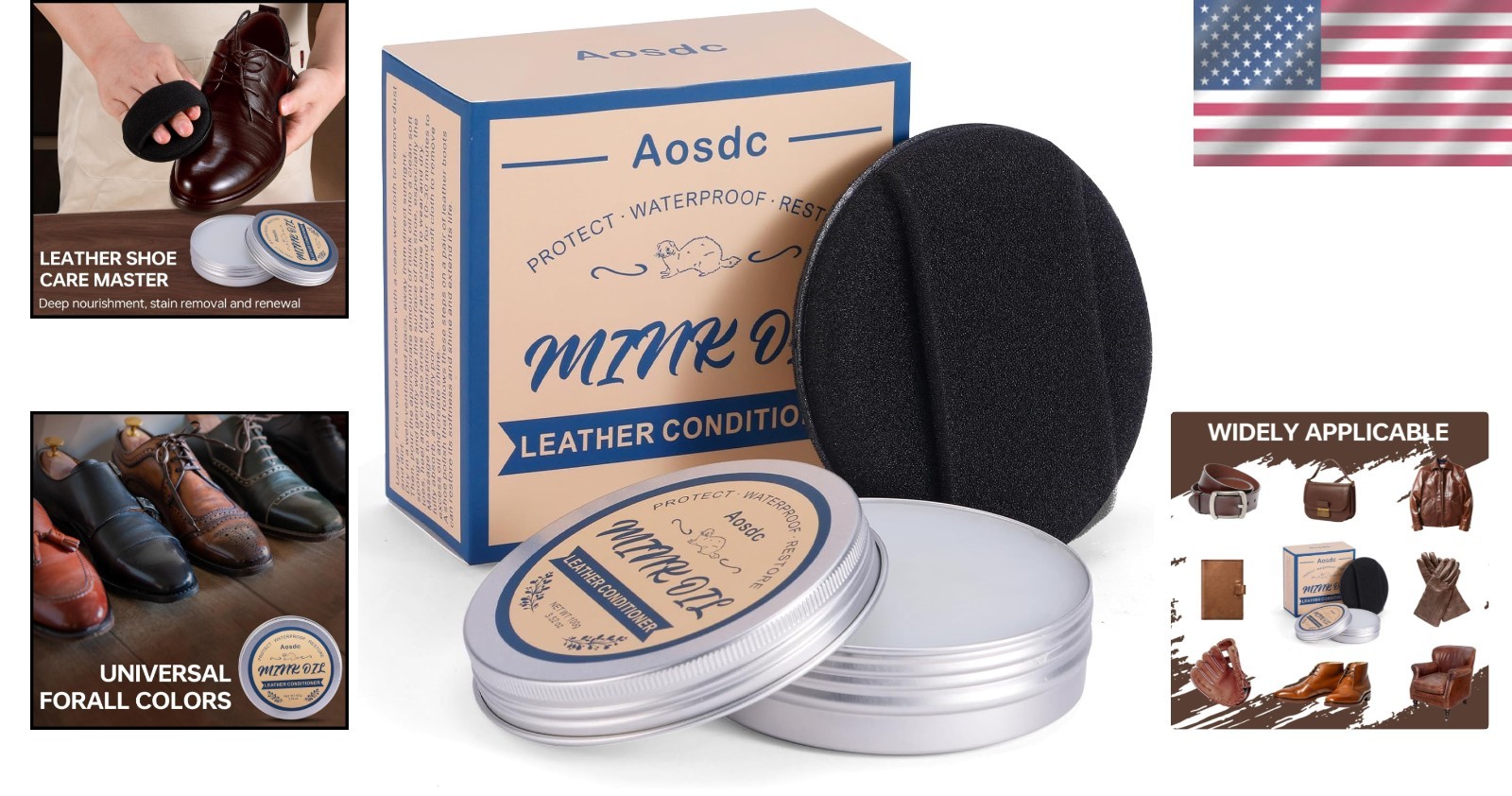 Waterproof Leather Conditioner & Cleaner – 3.52 oz for Boots & Accessories