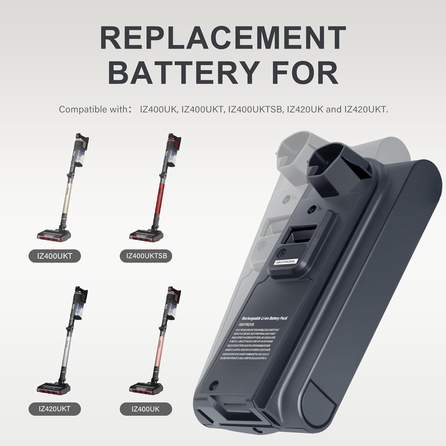 3500mAh 21.6V Replacement Battery for Shark XBATR620SL Compatible with IZ540H
