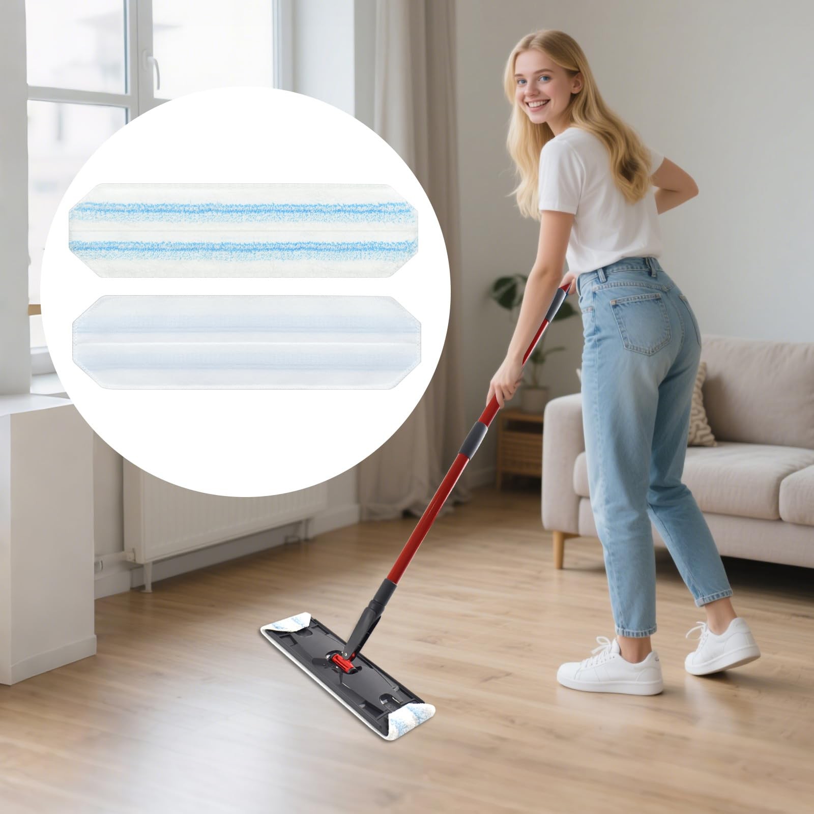 Mop Pads Replacements Compatible with O Cedar H2prO Flat Mop System Microfiber