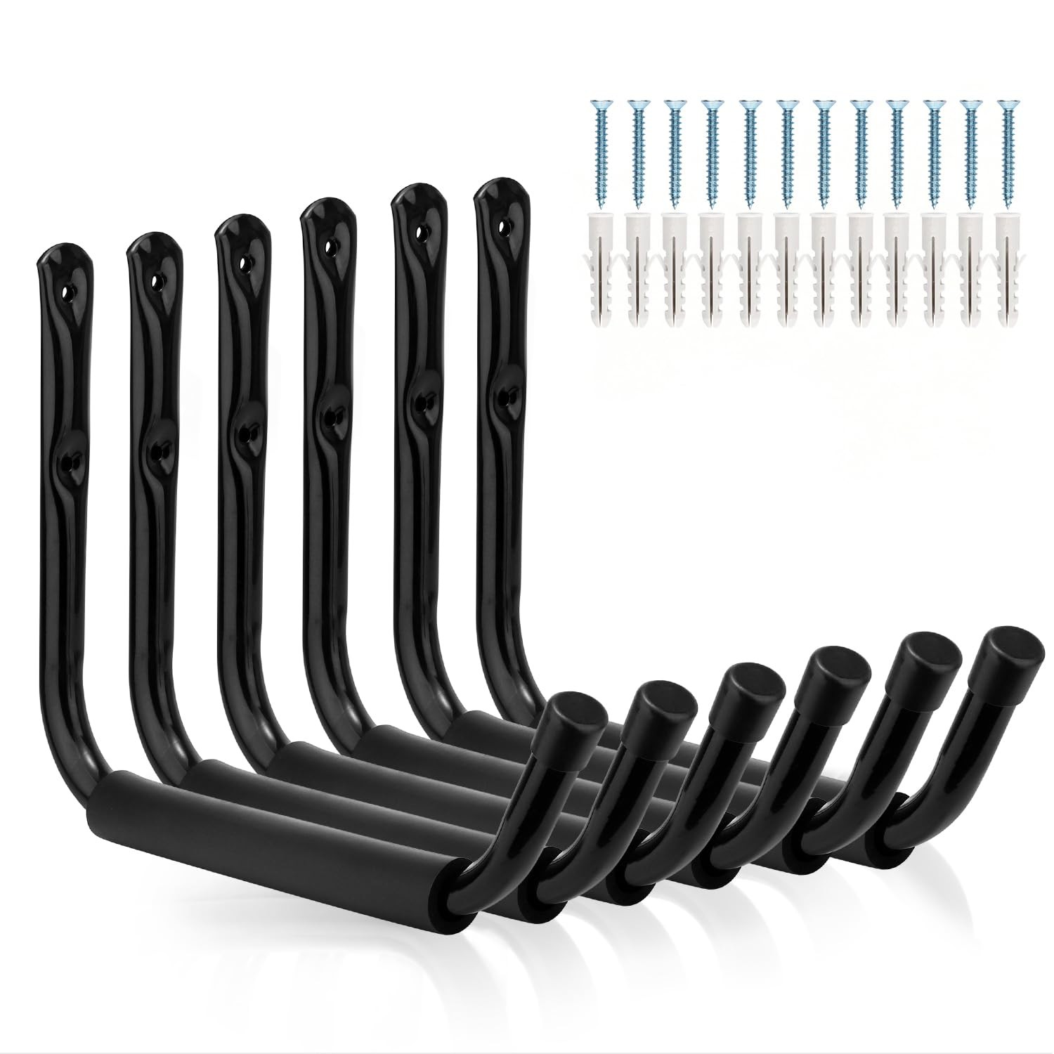 Yisunnan 13Inch Garage Storage Hook 6 Pcs Heavy Duty Wall Mount J Hooks