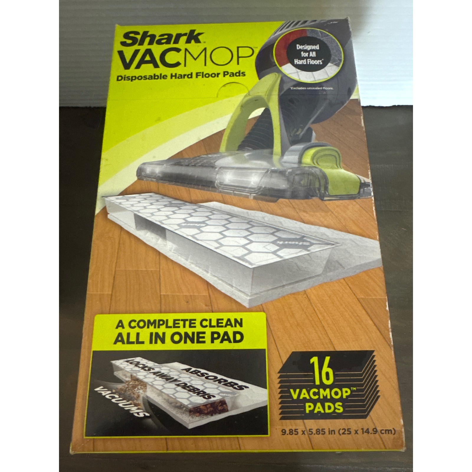Shark VACMOP Disposable Hard Floor Pads 16 Count VMP16 White Gray Hexagon NEW
