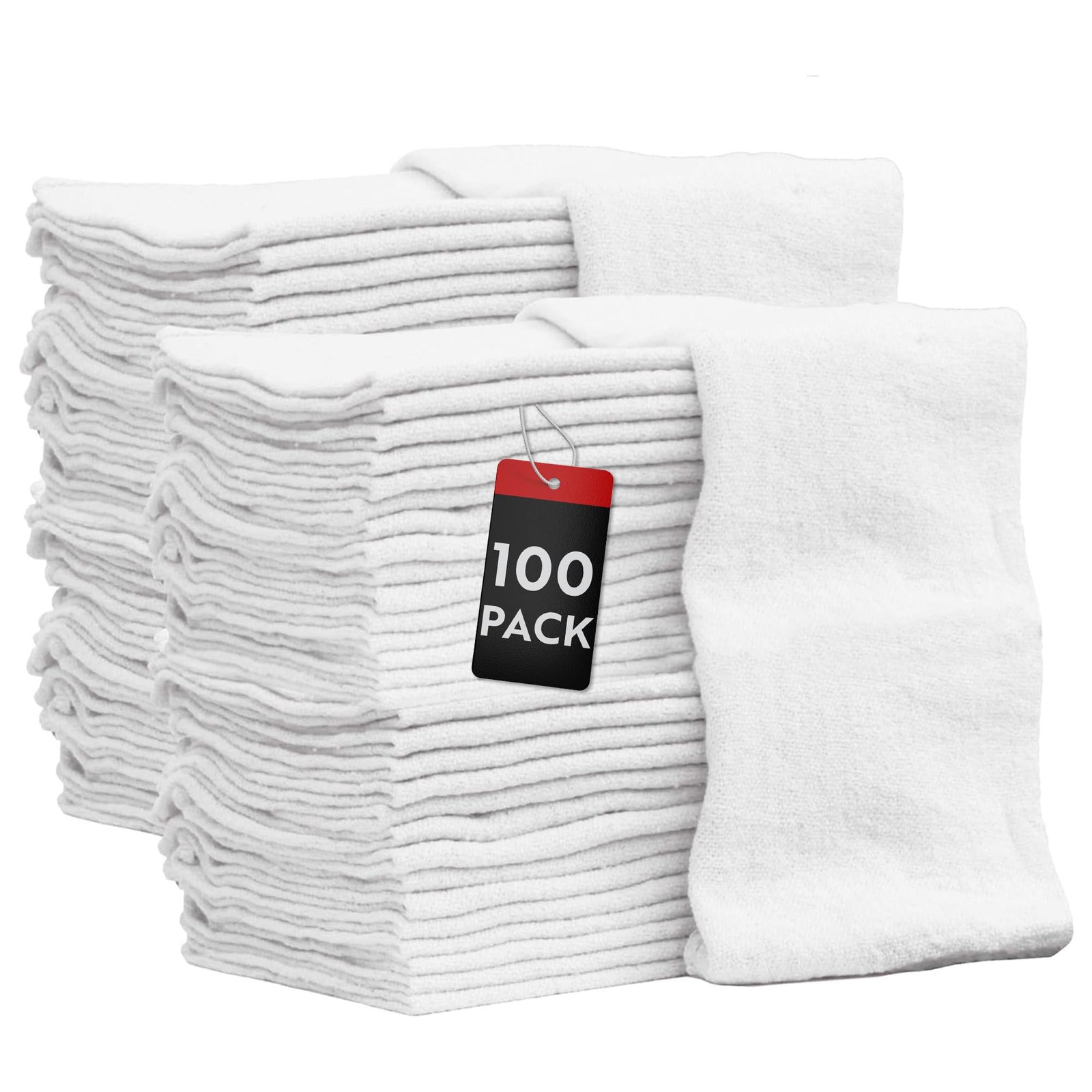 Nabob Cotton Shop Towels 100 Pack 14×14 White Rags