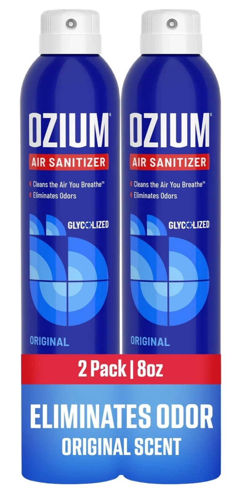Ozium 8 Oz Air Sanitizer & Odor Eliminator for Homes Cars Offices Pack of 2