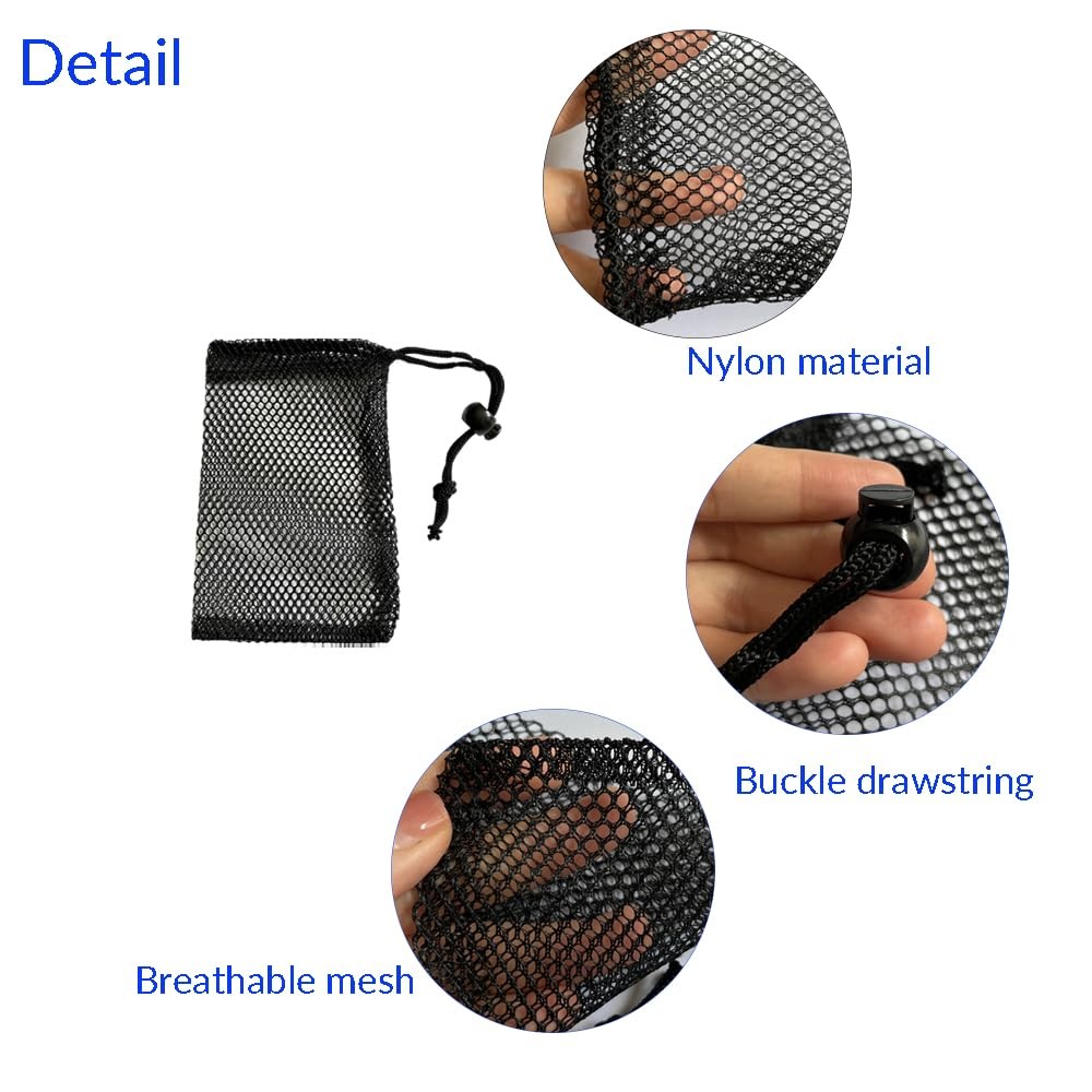 20 Pcs Drawstring Small Mesh Bags, 6 X 6 Inch * 4 / 15 Cm * 10 Cm, Black