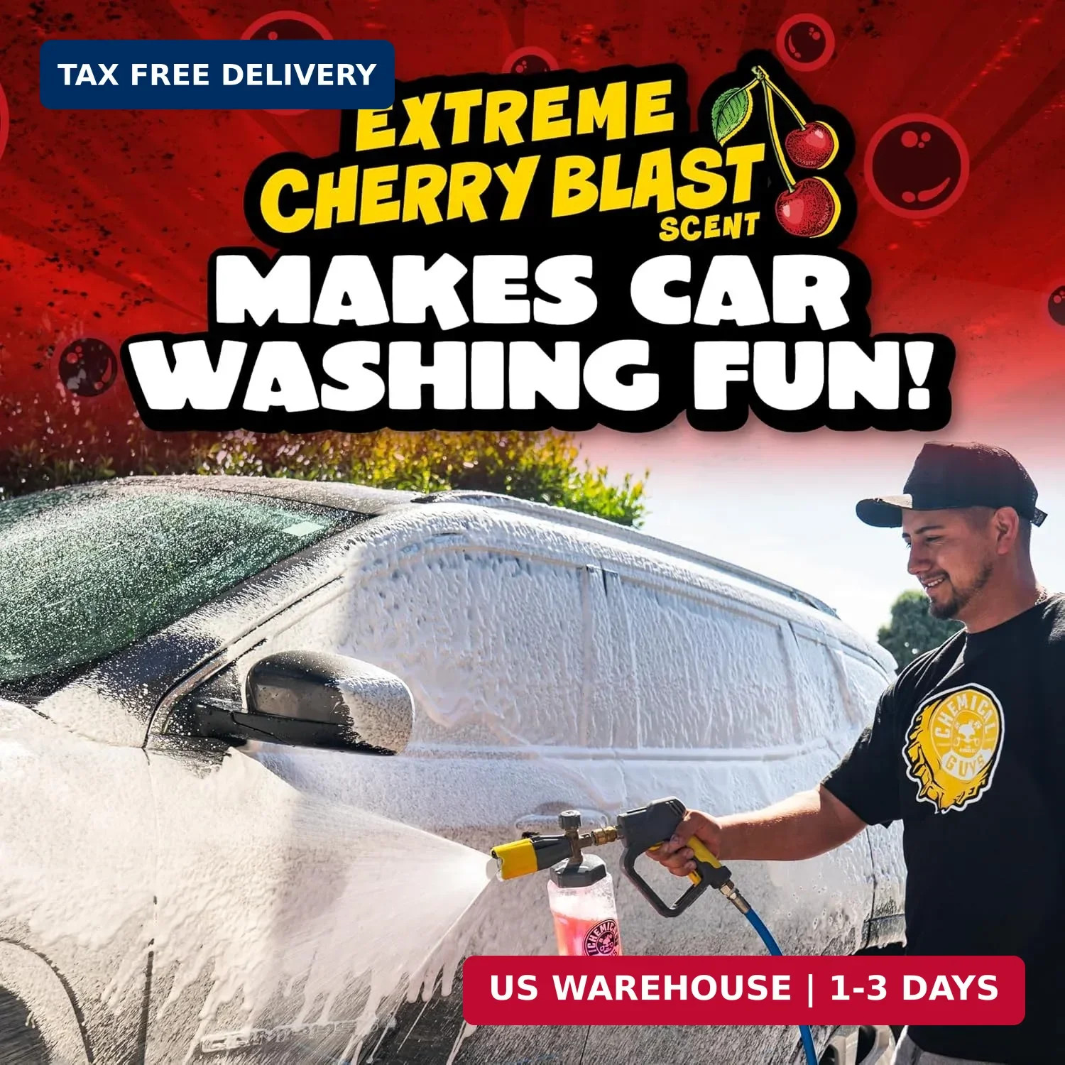 Chemical Guys Maxi Suds II Foaming Car Wash Soap – High Foam Car Wash Soap, Cher