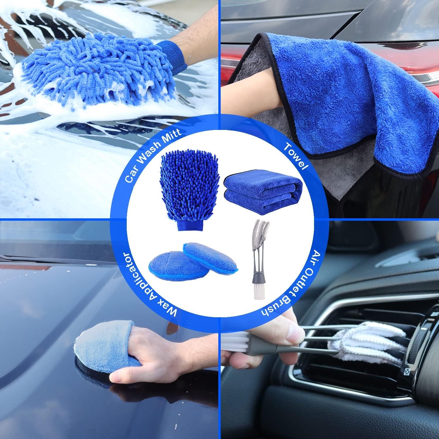 20Pcs Car Wheel Tire Detailing Brush Set Auto Cleaning Kit Drill Brushes