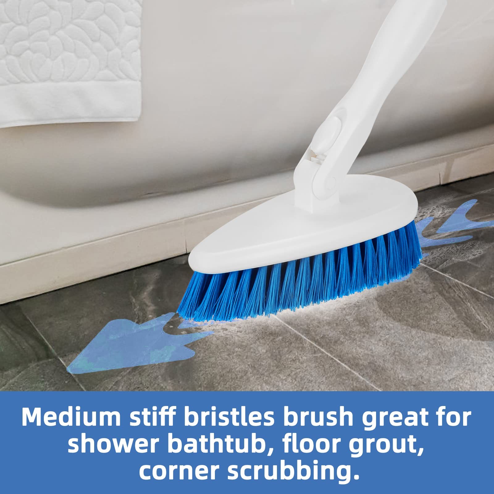 Qaestfy Shower Bathtub Tub and Tile Scrubber Brush with 51” 130cm:7, Blue