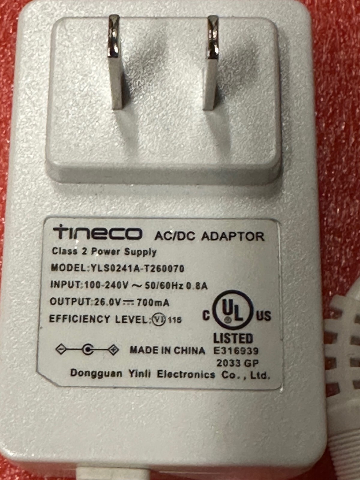 Tineco Hero A11 S11 S12 26V – 700mA Cordless Vacuum Cleaner AC Adapter Charger