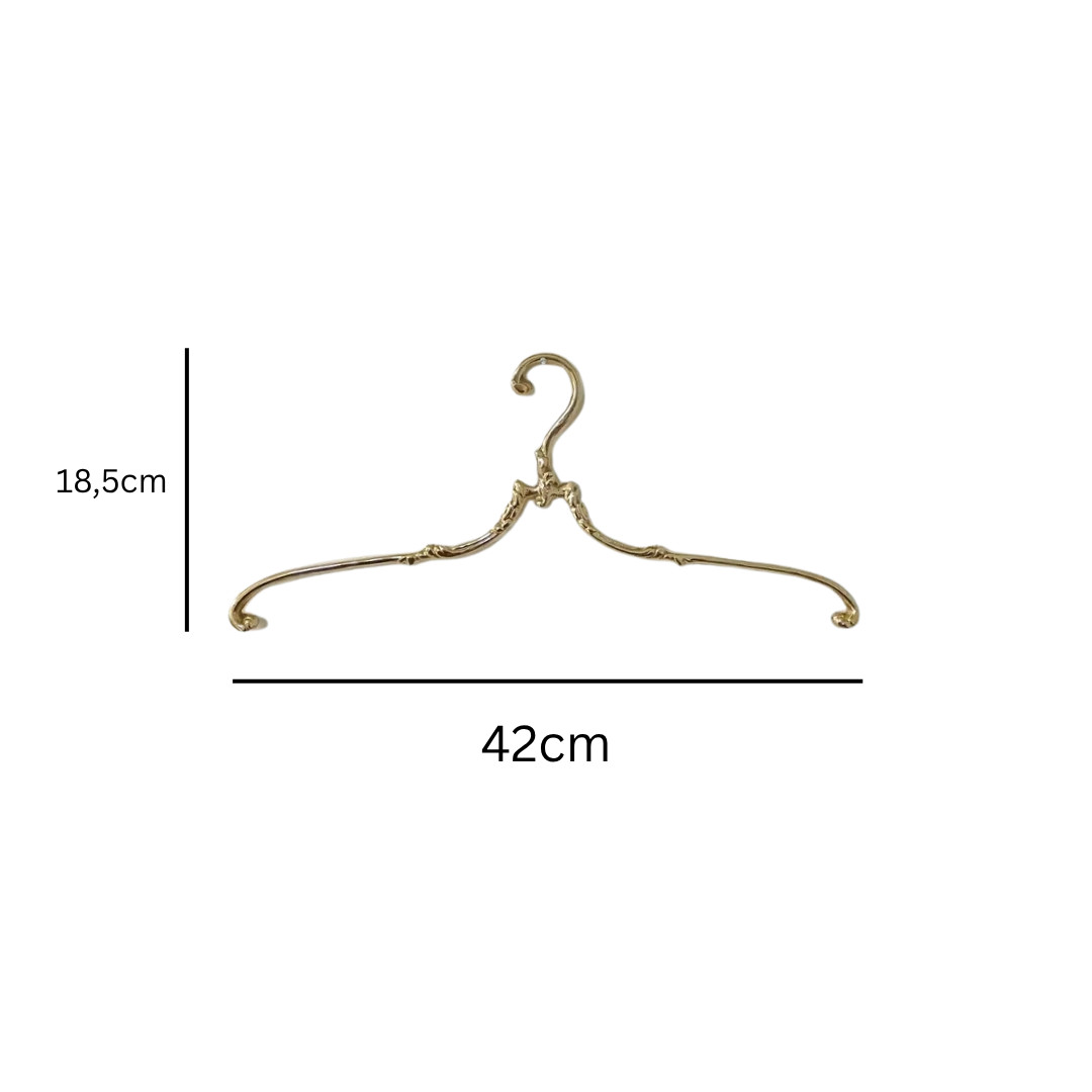 Solid Brass Clothes Hanger 42cm, Vintage Style Gold Garment Hanger