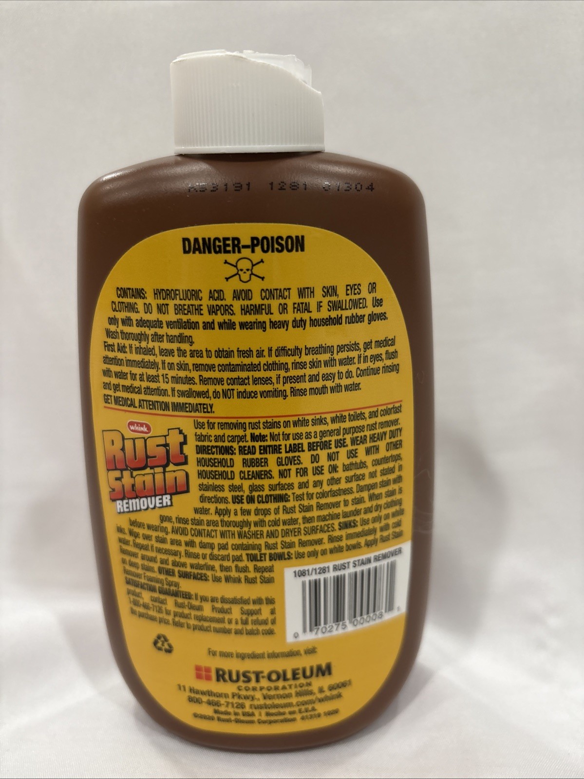 Rust Stain Remover 10oz Powerful Cleaner for Toilets Sinks Tubs Appliances