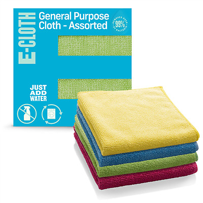 E-CLOTH General Purpose Cloths – Assorted Colors – 4 pack