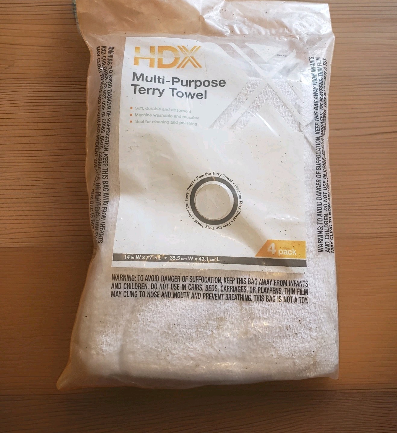HDX Terry Towels 14″x14″ Pack Of 4 Washable Reusable Multi-Purpose Cotton Blend