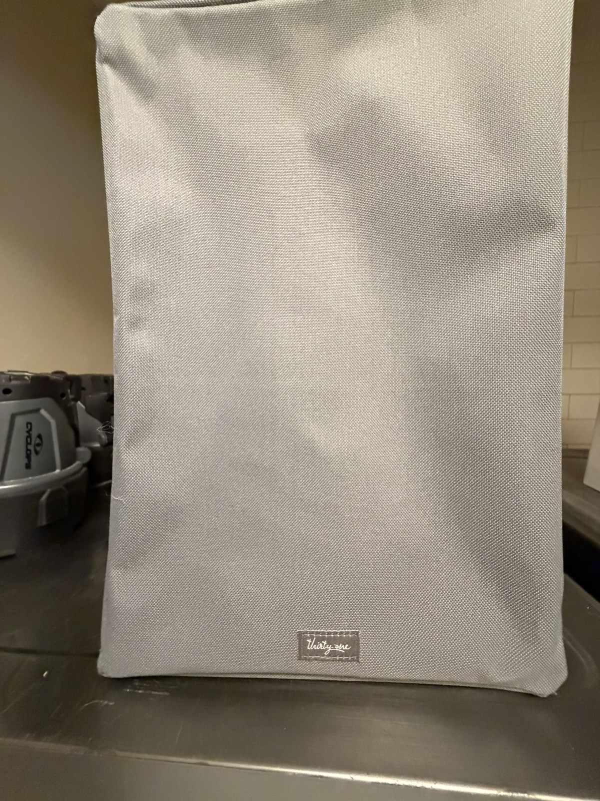 Thirty-One * Your Way Rectangle Storage Bin * Light Grey Crosshatch * With LID *