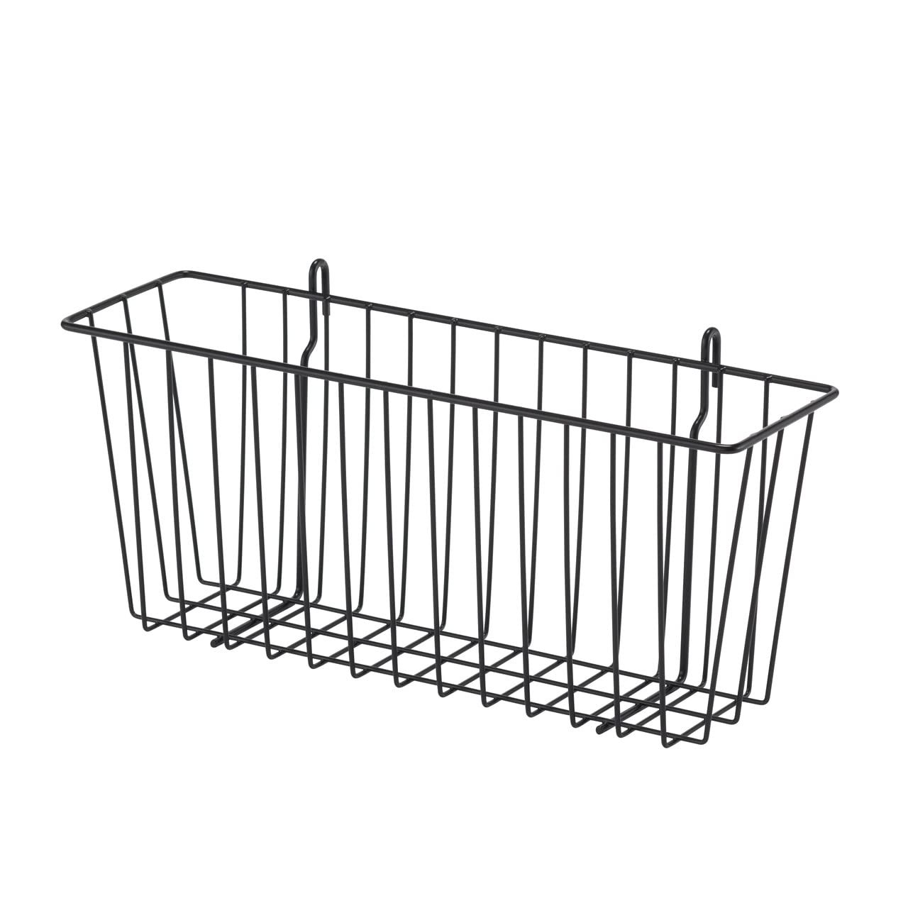 TRINITY 15-Inch Metal Hanging Basket to Use With Shelf Units 15 Inches, Black