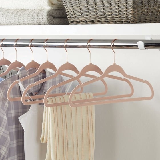 Velvet Adult Clothing Hangers, Pink, Non-Slip, Space Saving 30 Count