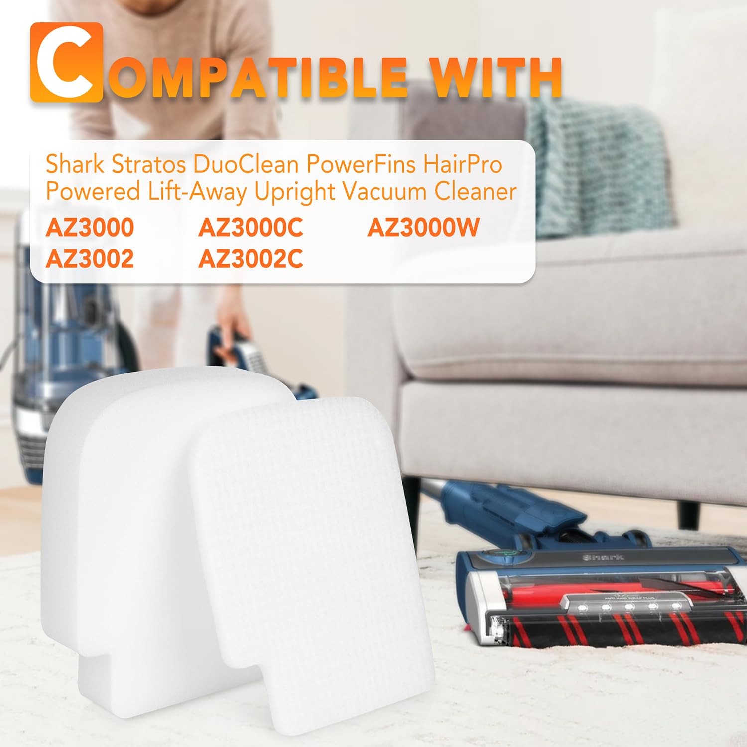 AZ3002 Filters for Shark Stratos Powered Lift-Away DuoClean Upright Vacuum AZ…
