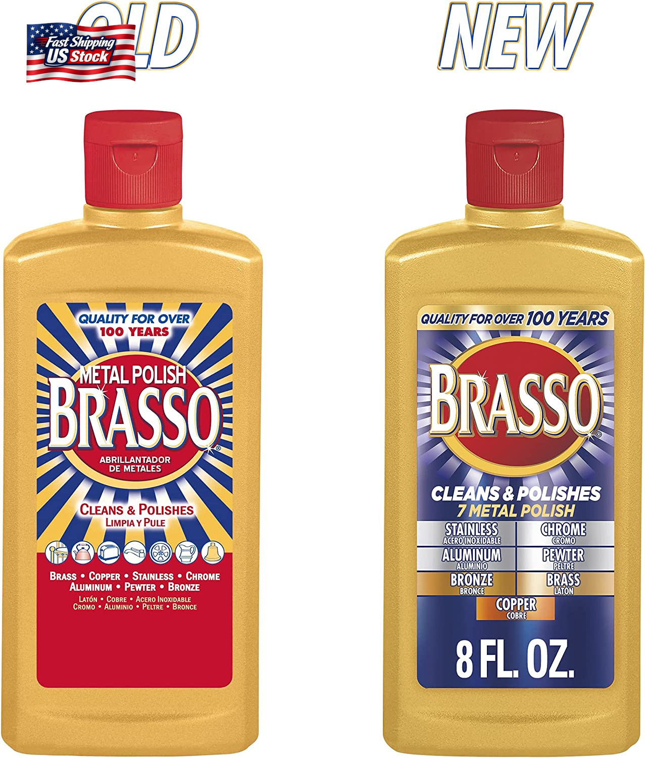 Brasso Multi-Purpose Metal Polish, 8 Oz