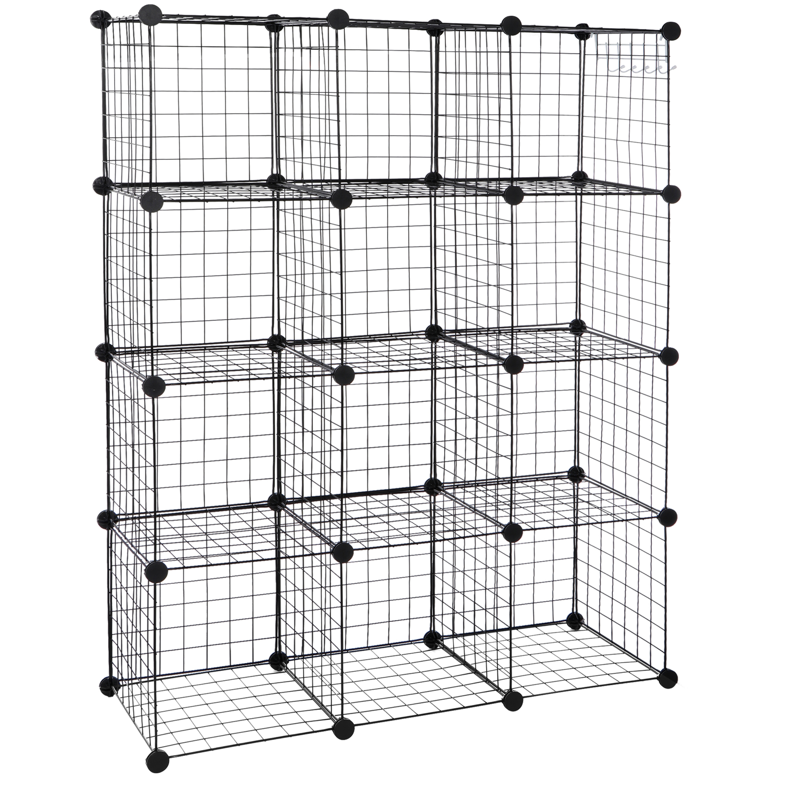 12-Cube Storage Shelf Storage Bins Modular Wire Cube Storage Organizer Bookshelf