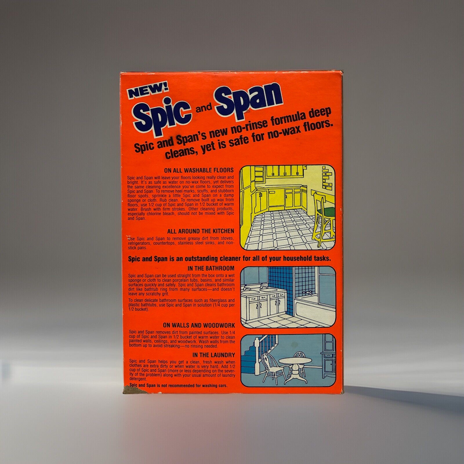 Vtg Spic and Span Giant size Movie Prop All Purpose Cleaner 27 Oz Box Empty