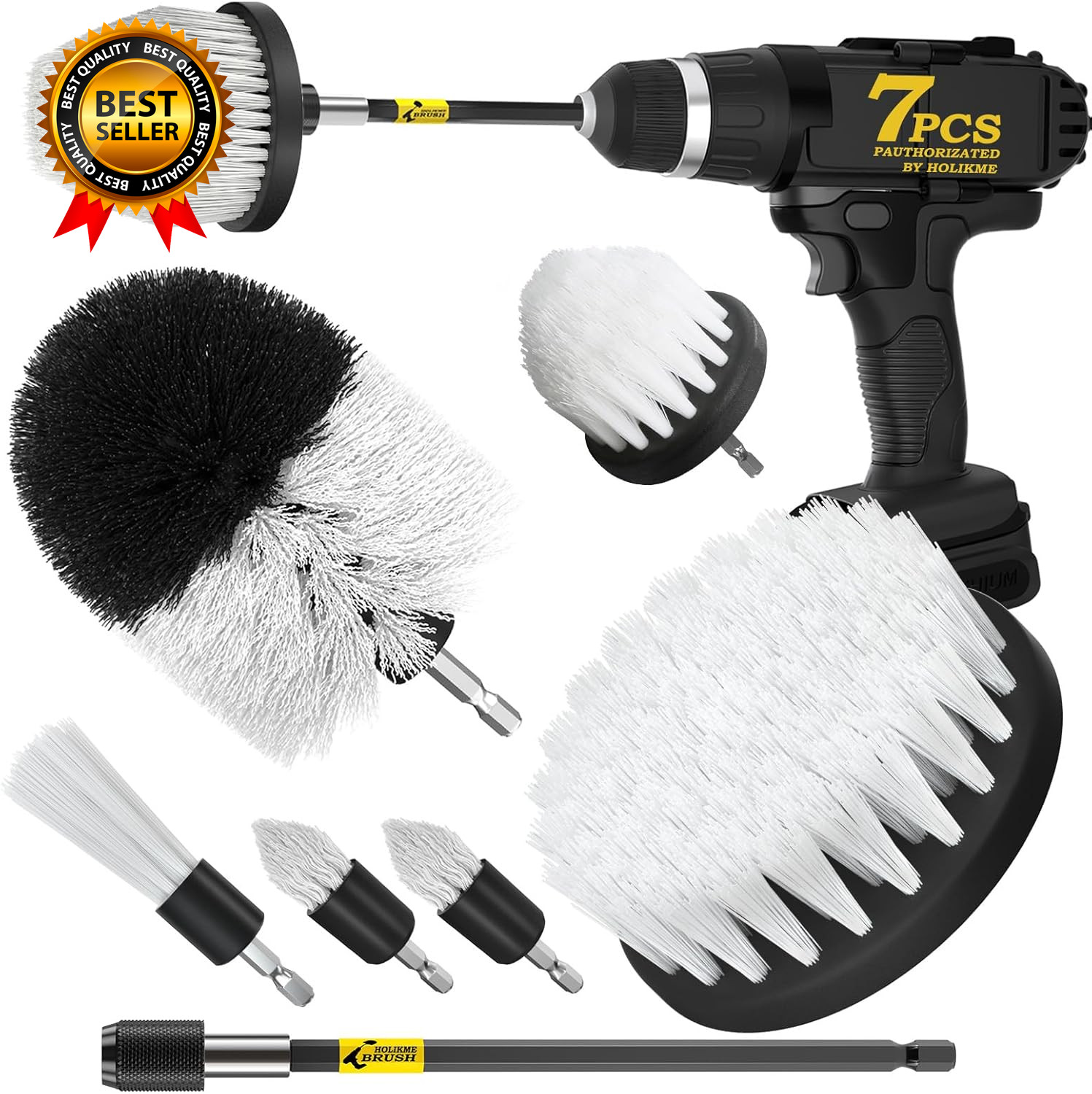 7Pack Drill Brush Attachment Set-Car Interior Detailing Kit
