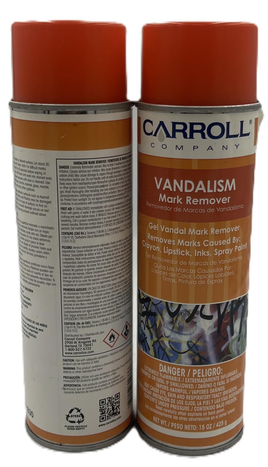 2Pack Vandalism Mark Remover Spray Cleaner Graffiti Ink Paint Stain Removal 15Oz
