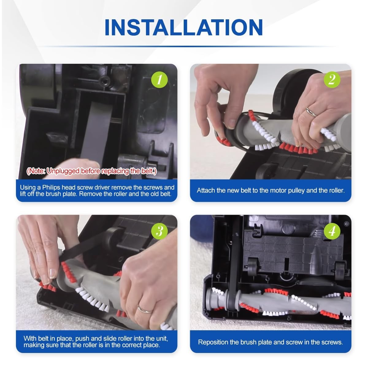 Replacement Belt Compatible with Bissell Powerforce Helix Turbo Pet Vacuum, Fit