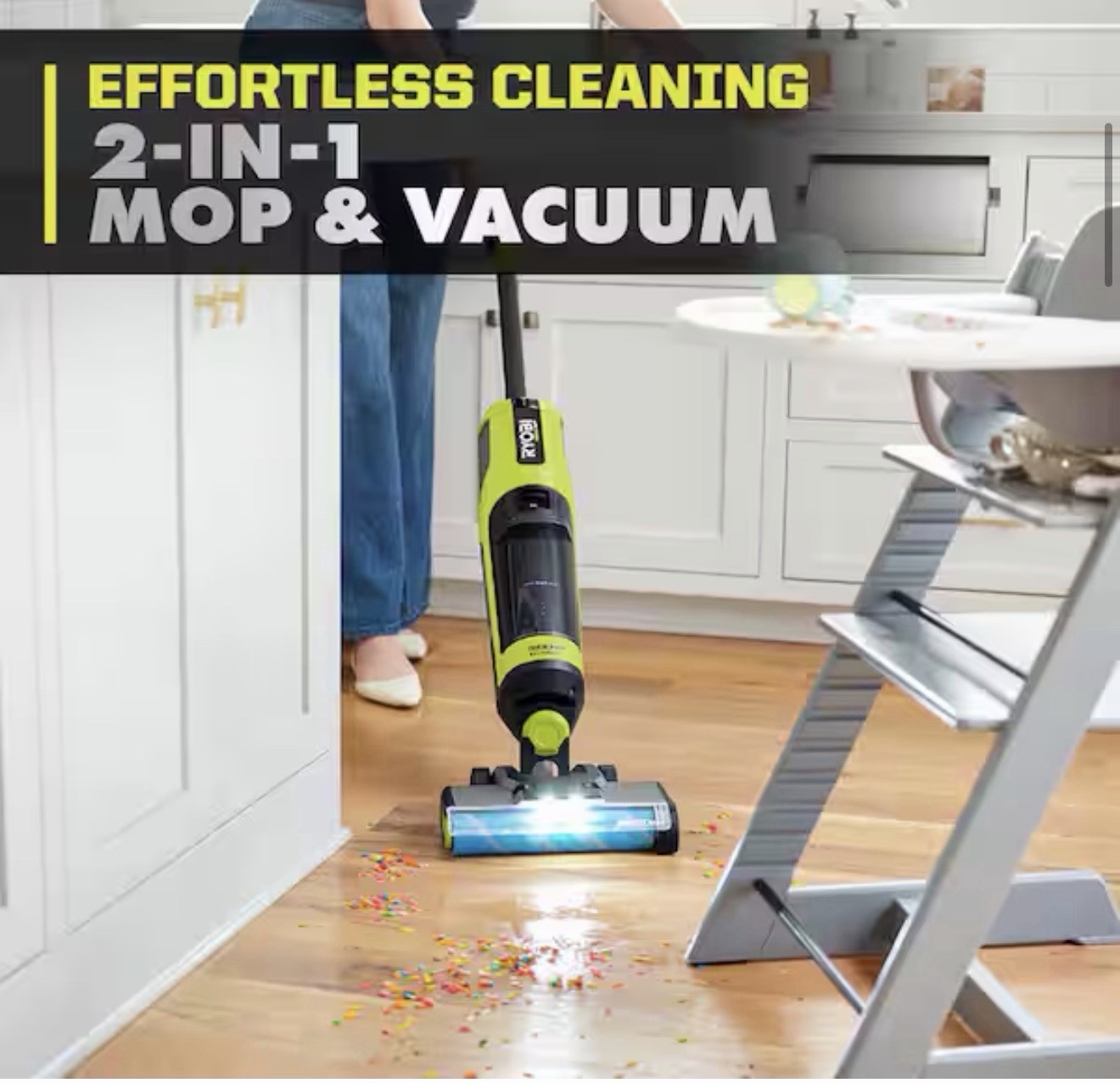 Ryobi ONE+ HP 18V Cordless SWIFTClean Wet/Dry Stick Mop and Vacuum