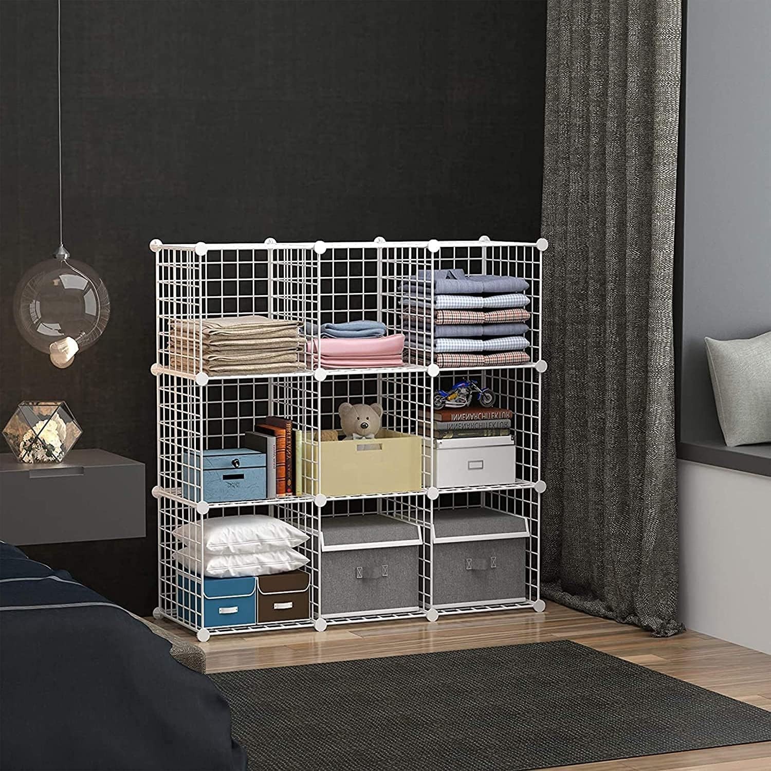 Wire Cube Storage, 9-Cube Organizer Metal, Wire C Grids Storage, Storage Bins…