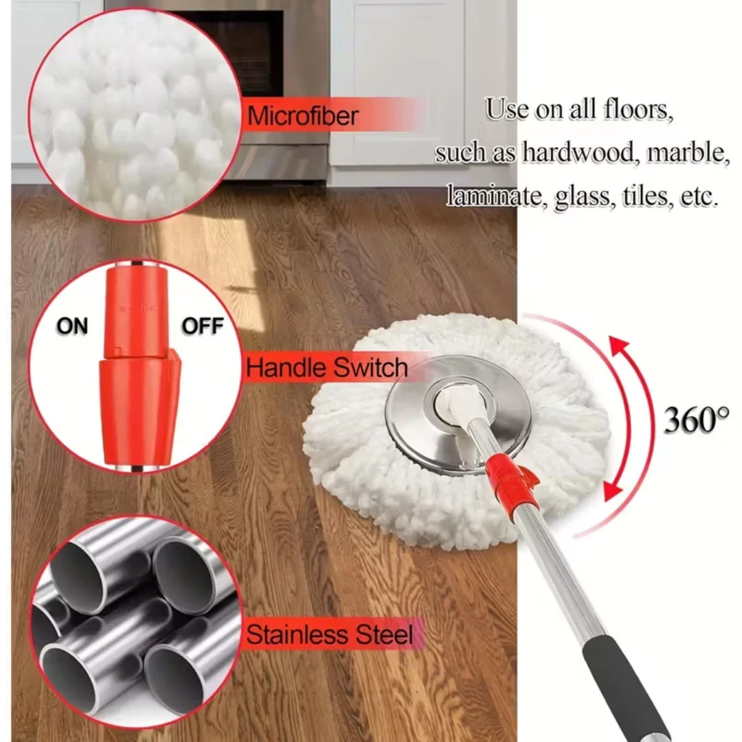 EasyWring Spin Mop and Bucket System 4 Mop Refill FREE SHIPPING NEW WITH BOX