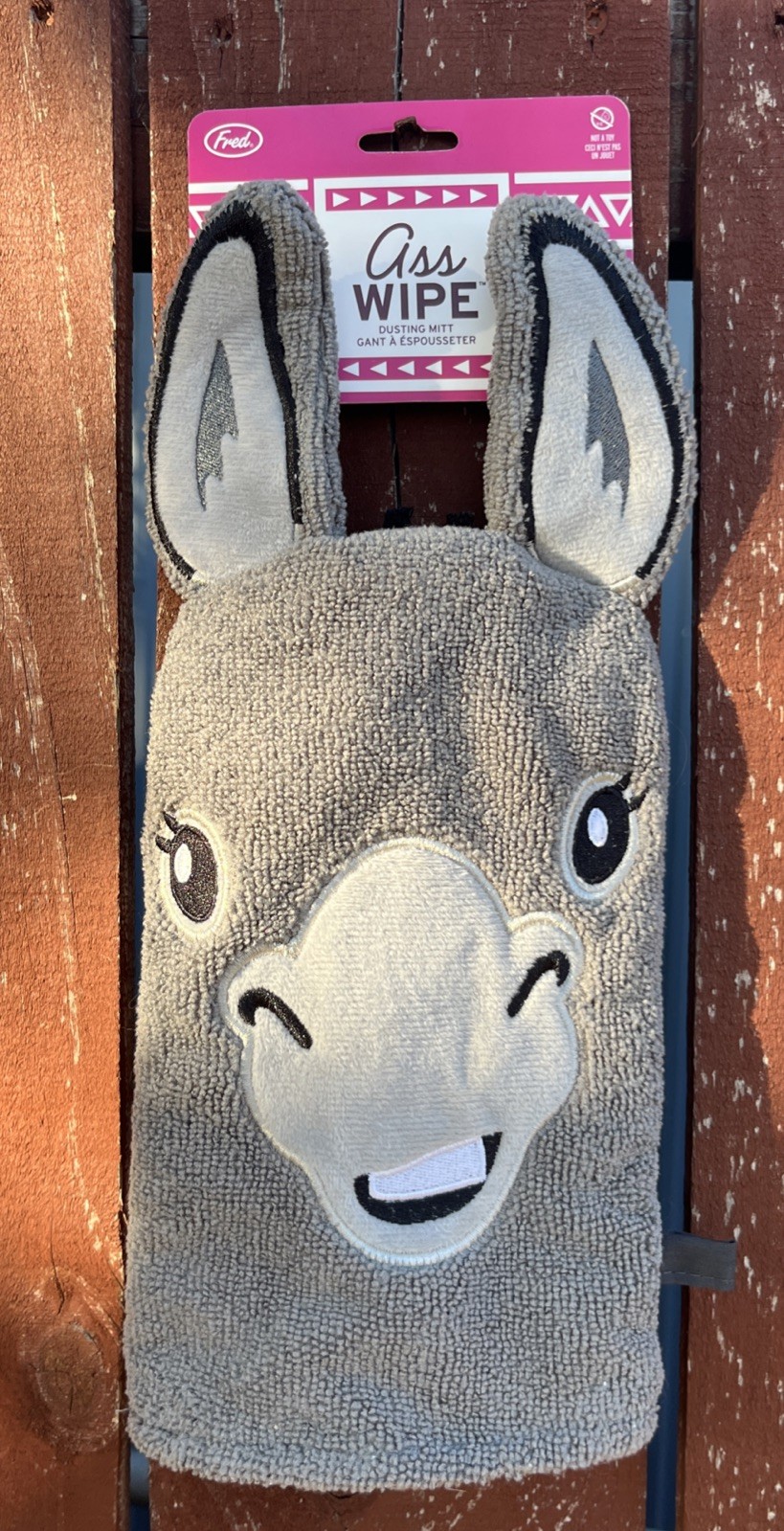 Smart Ass Fred Ass Wipe Donkey Dusting Mitt Gag Gift Fun For Kids Cleaning Chore
