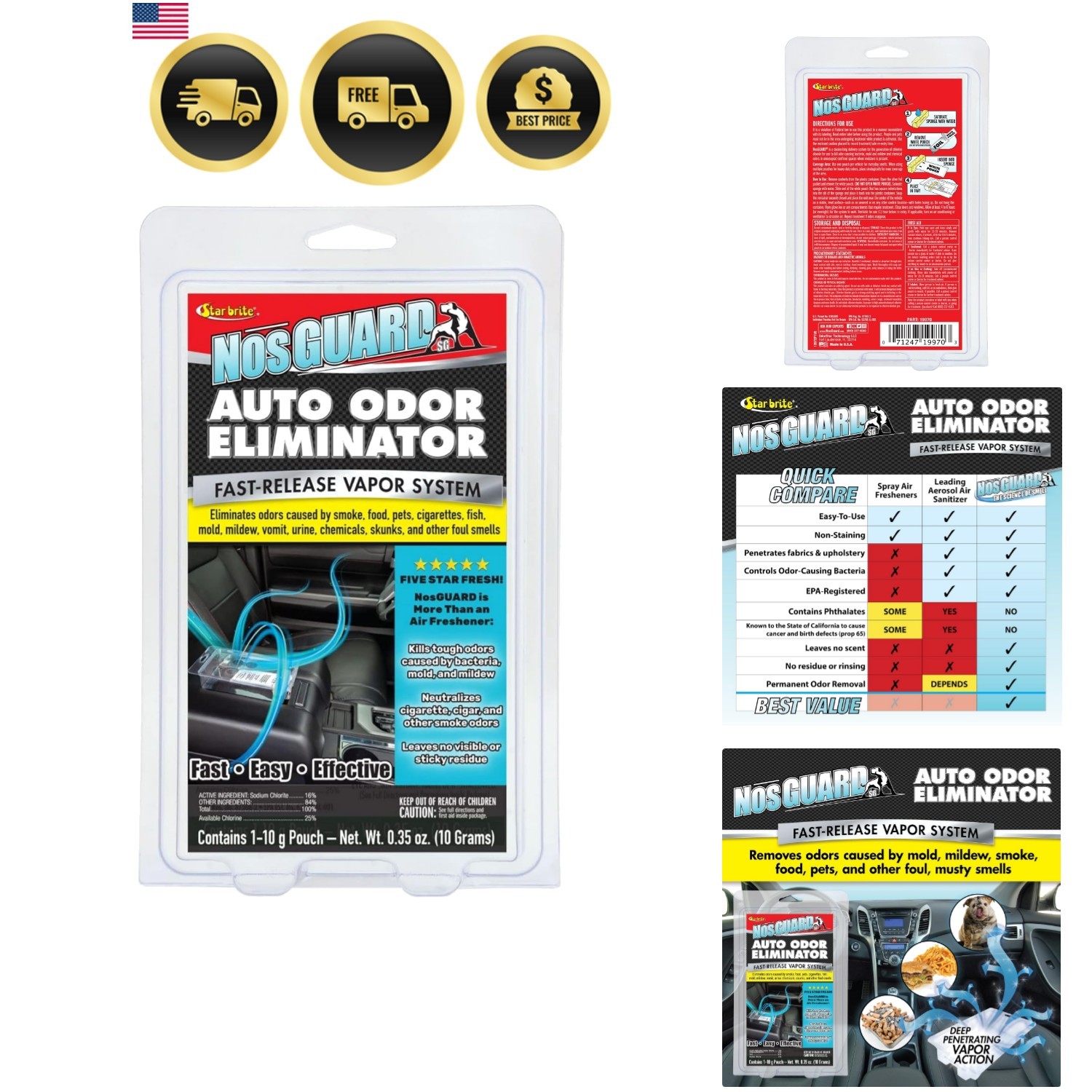 Auto Odor Eliminator, Fast Release Vapor System Eliminates Car Odors in 4-6 H…