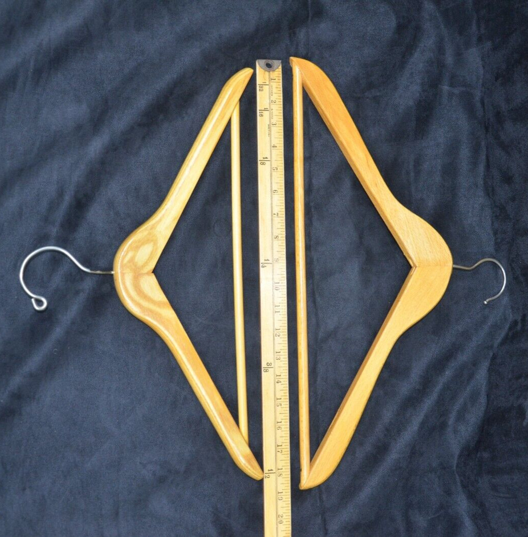 7 Vintage Wooden Suit Shirt Coat Hangers – Maas & unbranded