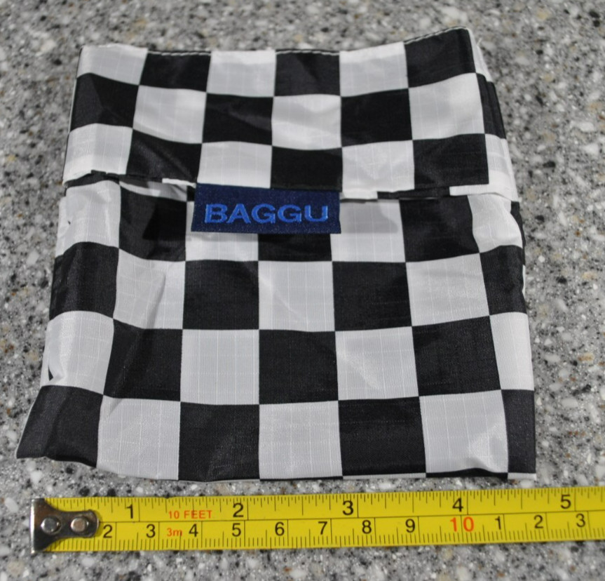 BAGGU Black/White Check 5×5 Retired Baggu Standard POUCH ONLY – HTF